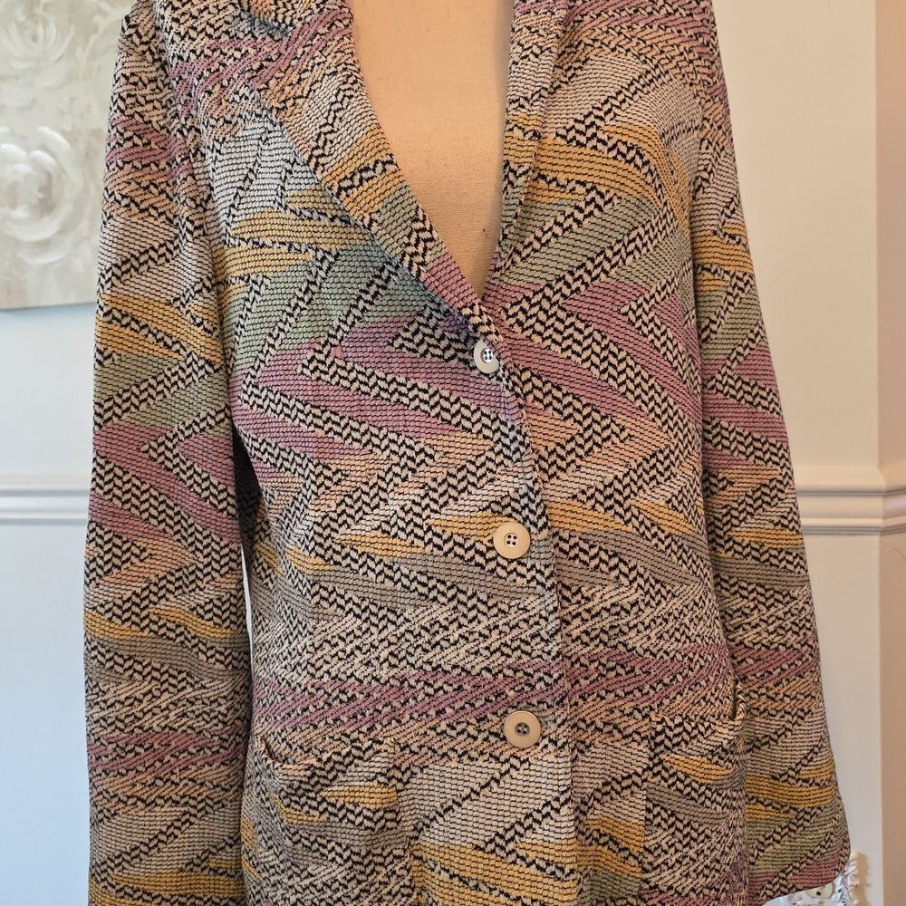 Aldo MARTIN Women's Multicolor Zigzag Pattern Jacket